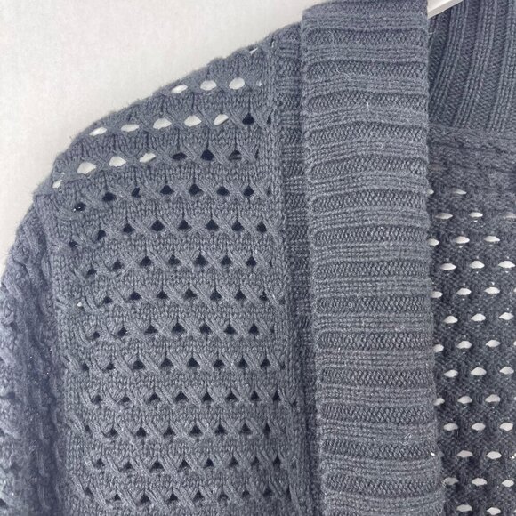 Converse One Star Black Open Knit Waterfall Cardigan Size X Large - Picture 5 of 14
